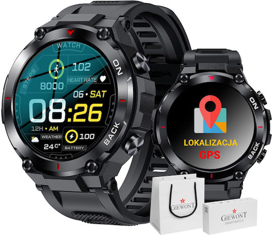 Giewont 460-1 Smartwatch with Heart Rate Monitor (Black)