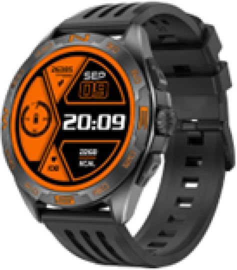 NO.1 M1 Smartwatch with Heart Rate Monitor (Black Case / Black Silicone Strap)