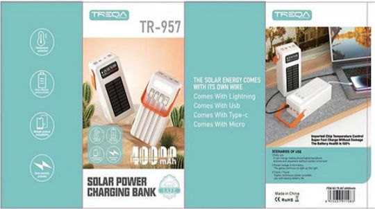 Treqa TR-957 Solar Power Bank 40000mAh White view 2