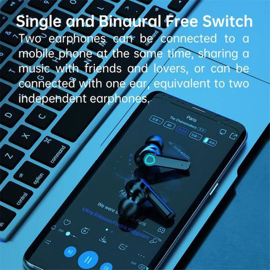 Valdus M19 In-ear Bluetooth Handsfree Earphones with Sweat Resistance and Charging Case Black vista 6
