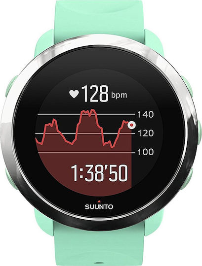 Suunto 3 Fitness Stainless Steel 43mm Waterproof Smartwatch with Heart Rate Monitor (Ocean) view 4