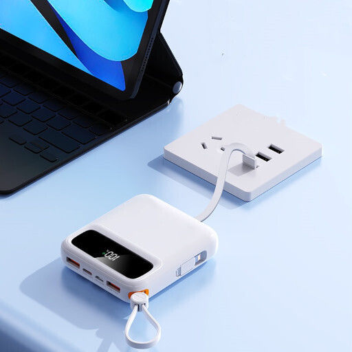 Mini DX263 Power Bank 10000mAh 22W With 2 USB-A Output Ports And USB-C Output Port White view 5
