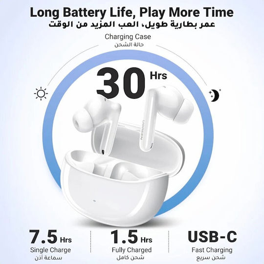Ugreen HiTune T3 Pro In-ear Bluetooth Handsfree Earphones White vy 6