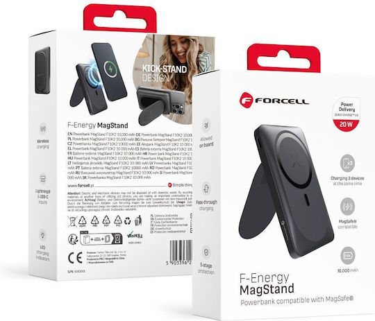 F-Energy MagStand F10K2 MagSafe Power Bank 10000mAh 20W Black view 3
