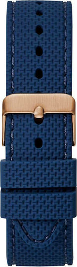 Guess Connect Hybrid Stainless Steel Smartwatch (Rose Gold Blue Rubber Strap) vue 2