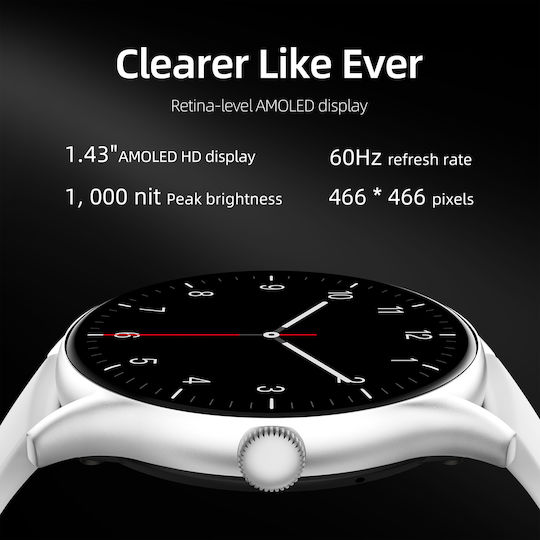 QCY GT S8 Smartwatch with Heart Rate Monitor (Gray) view 3