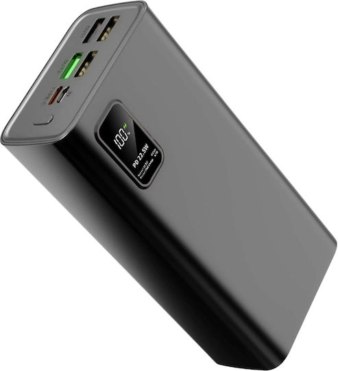 ET-Q8 Power Bank 30000mAh 22.5W with 4 USB-A Ports and 2 USB-C Ports Power Delivery Black vue 2