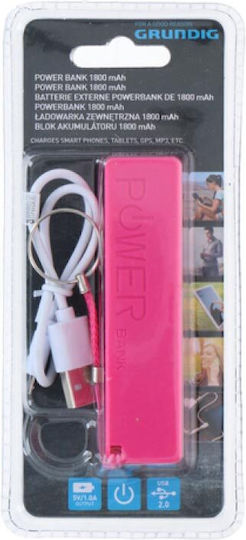 Grundig Power Bank 1800mAh with USB-A Port Pink