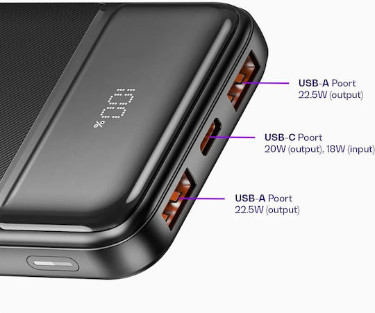 Buddi Boost Power Bank 10000mAh 22.5W with 2 USB-A Ports and USB-C Port Black view 8