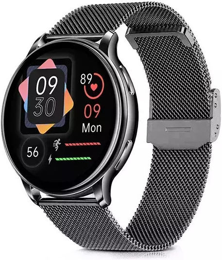 Nubi KM10 Smartwatch with Heart Rate Monitor (Black Mesh) view 1