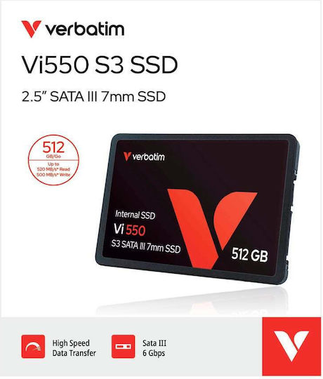 Verbatim Vi550 S3 SSD 512GB Type 2.5'' with SATA III Connection 49352 view 9