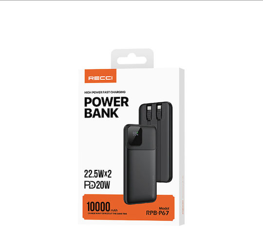 Recci RPB-P67 Power Bank 10000mAh 22.5W Black view 7