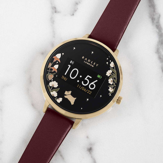 Radley Series 03 38mm Smartwatch with Heart Rate Monitor (Dog Gold and Burgundy Leather) view 4