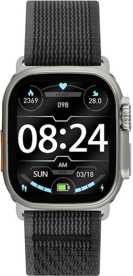 Lee Cooper Square Edge Plus Waterproof Smartwatch with Heart Rate Monitor (Gray) view 1