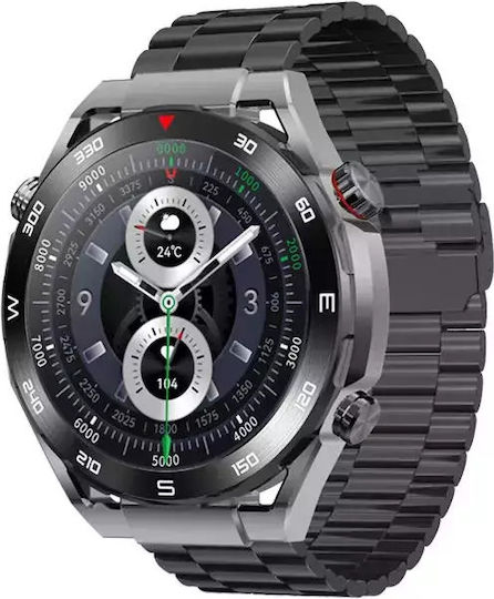 Men's Smart Watch Nubi Km25 Hd Display 360x360 Resolution Bluetooth Talk Pulse Calories Blood Pressure Remote Camera Black