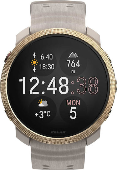 Polar Vantage M3 45mm Waterproof Smartwatch with Heart Rate Monitor (Greige Sand)