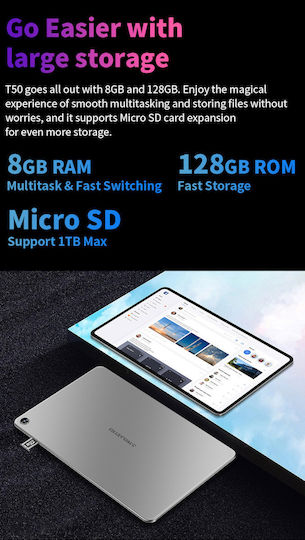 Teclast T50 11" Tablet with WiFi & 4G (8GB/128GB) Gray view 5