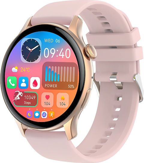 Smartwatch New Style Collection Idealstore 1.43 Inch Hd Amoled Display Bluetooth Call Message Reception Nfc Heart Rate Sleep Monitoring Voice Assistant Built-in Speaker Microphone Ip67 Android-ios Long Battery Gold Edition