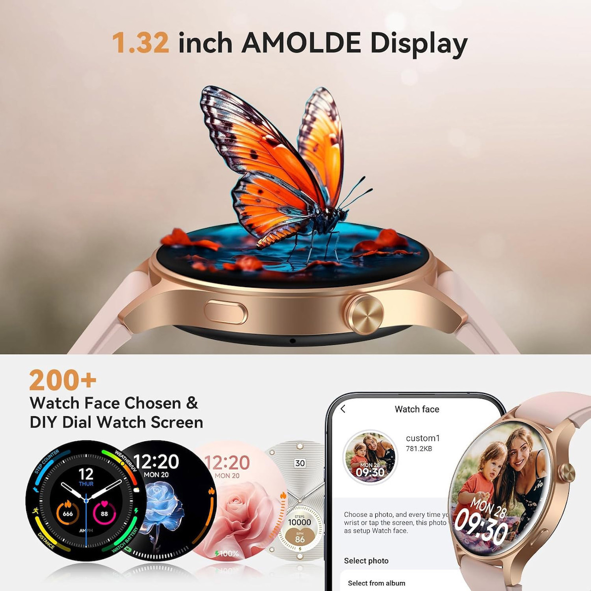 AEAC AR01 43mm Smartwatch (Pink) view 4