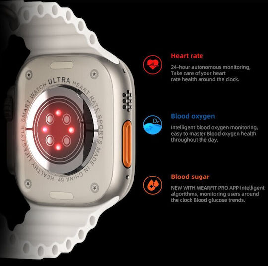 Ultra Max 8 Smartwatch with Heart Rate Monitor (Gray) view 4