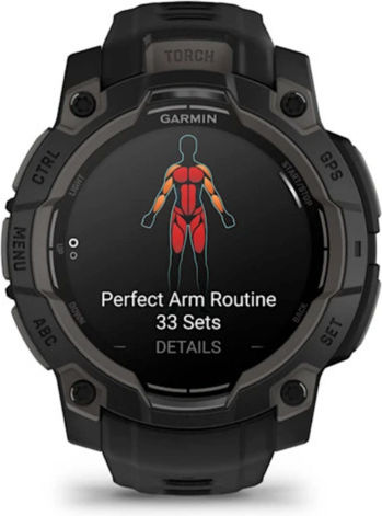Garmin Instinct 3 AMOLED Aluminium 45mm Waterproof Smartwatch with Heart Rate Monitor (Black with Black Band) vue 5