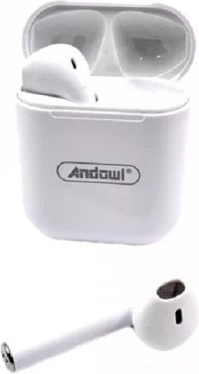 Andowl BQS12 In-ear Bluetooth Handsfree Earphones with Charging Case White view 3