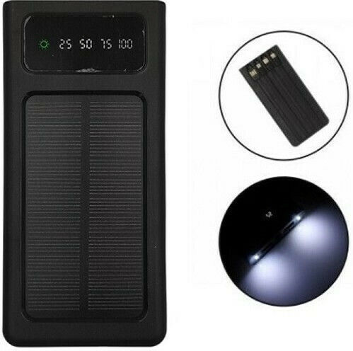 TM-S10 Solar Power Bank 10000mAh with 2 USB-A Ports Black