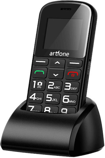 Artfone CS182 Dual SIM Mobile with Large Buttons (Greek Menu) Black view 1
