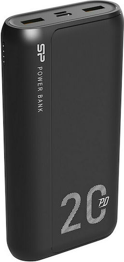Silicon Power QS15 Power Bank 20000mAh with 2 USB-A Ports and USB-C Port Power Delivery / Quick Charge 3.0 Black