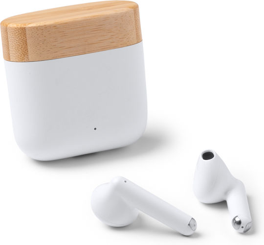 Sauro Earbud Bluetooth Handsfree Earphones with Charging Case White view 1