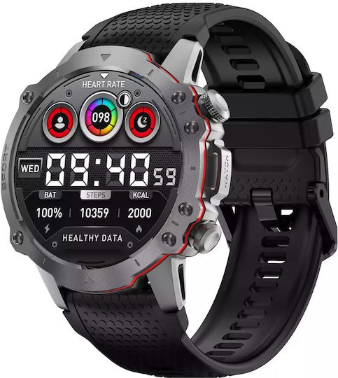 Kiano Watch Sport 49mm with SIM and Heart Rate Monitor (Black)