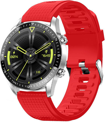 DAS.4 SL13 Smartwatch with Heart Rate Monitor (Silver / Red) view 5