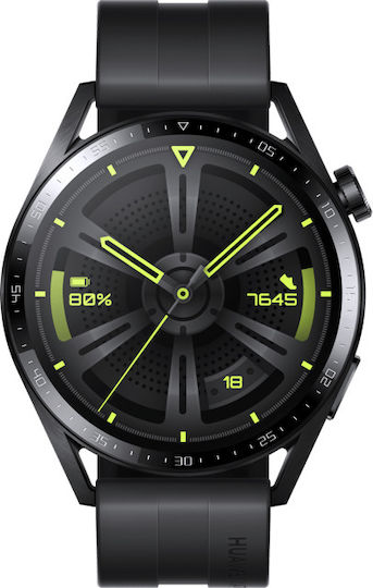 Huawei Watch GT 3 Active Stainless Steel 46mm Waterproof with Heart Rate Monitor (Black) view 1