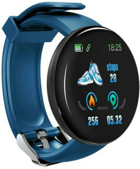 D18 Smartwatch with Heart Rate Monitor (Blue) view 2