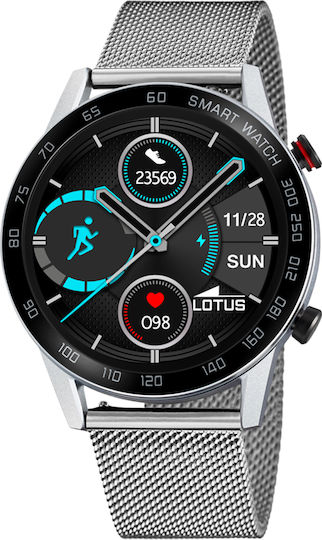 Lotus Watches Aluminium 45mm Smartwatch with Heart Rate Monitor (Silver)