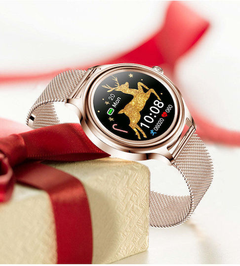 Kumi K3 Stainless Steel 39mm Smartwatch with Heart Rate Monitor (Gold) view 5