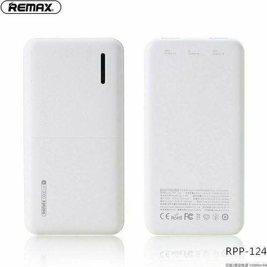 Remax RPP-124 Power Bank 10000mAh with 2 USB-A Ports White view 3