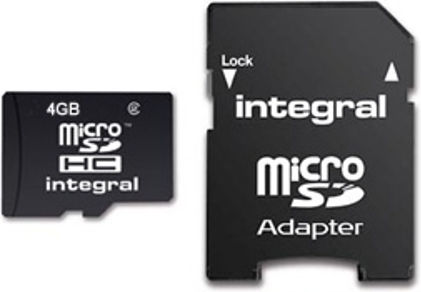 Integral microSDHC 4GB Class 4 with Adapter view 1