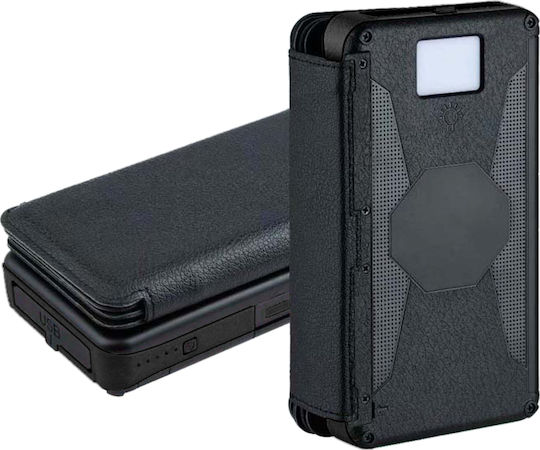 PowerNeed ES20000B Solar Power Bank 20000mAh with 2 USB-A Ports Black vue 2