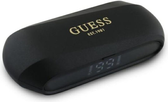 Guess Elongated Metallic Earbud Bluetooth Handsfree Earphones with Charging Case Black view 6