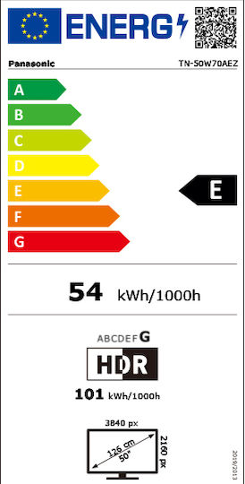 Panasonic Smart Television 50" 4K UHD LED TN-50W70AEZ HDR (2024) view 2