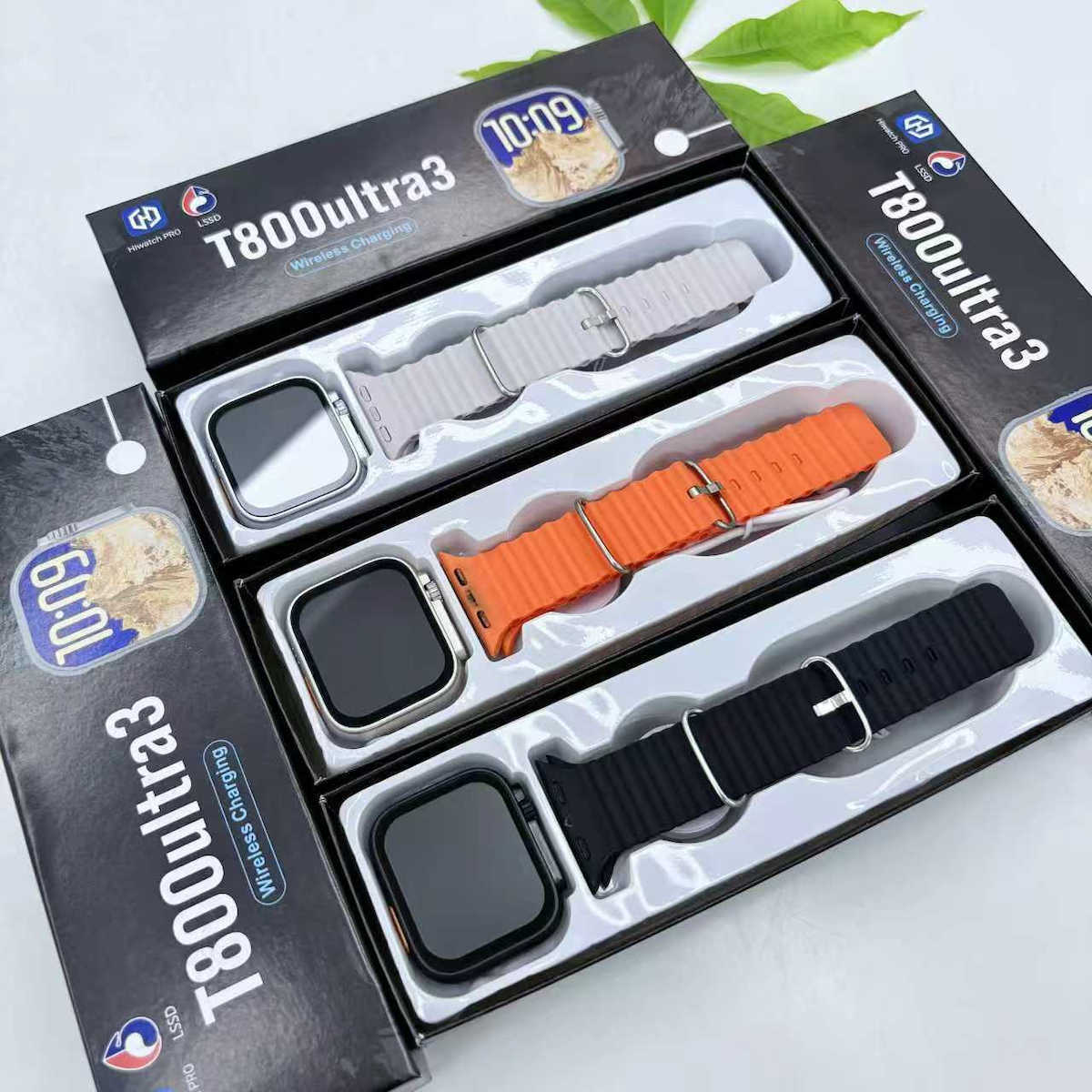 T800 UItra3 45mm Smartwatch with Heart Rate Monitor (Gray) view 2