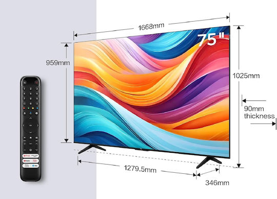 TCL Smart Television 75" 4K UHD QLED 75T7B HDR (2024) view 6