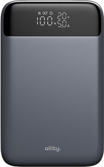 Allity APB-200 Power Bank 19200mAh 130W with USB-A Port and 2 USB-C Ports Power Delivery Gray view 2