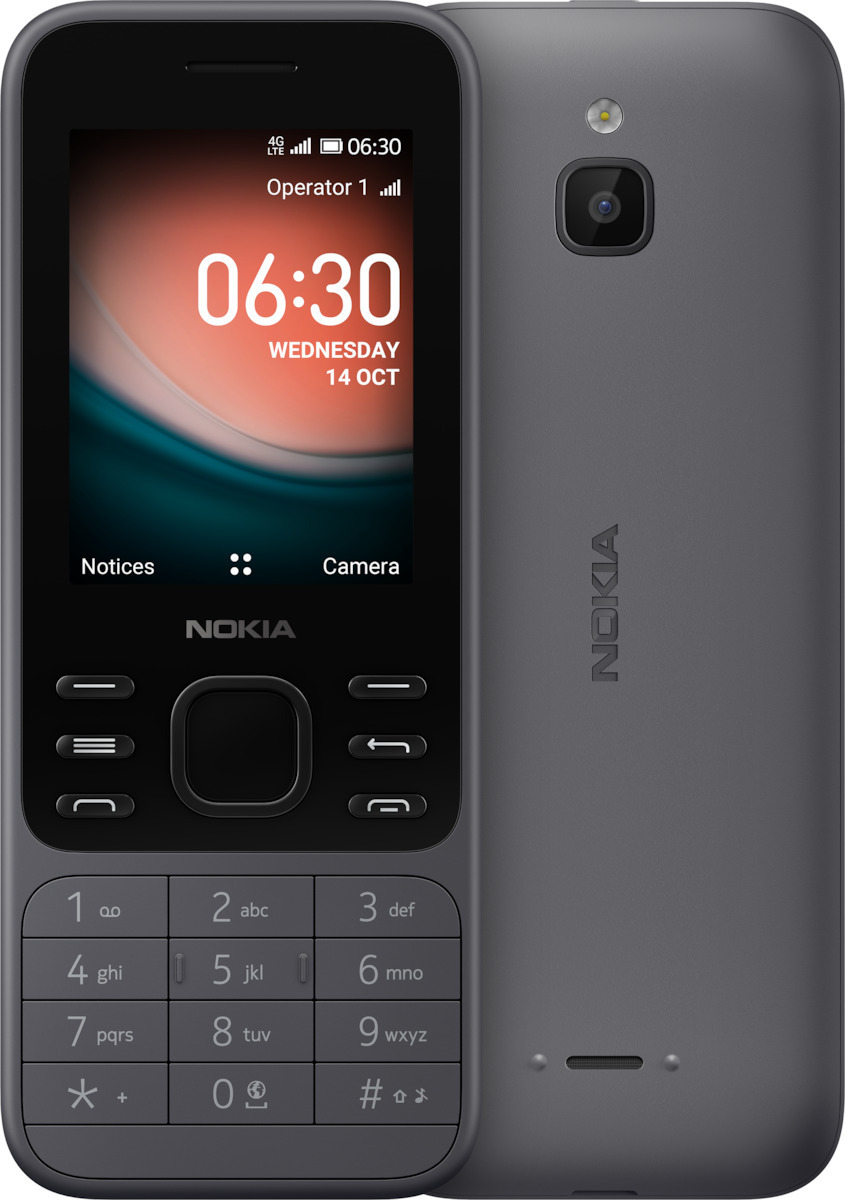 Nokia 6300 4G Dual SIM (4GB) Mobile with Buttons Charcoal view 1