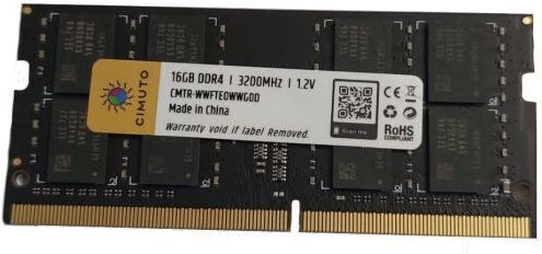 Cimuto DDR4 with Module 1x16GB and Speed 3200 for Laptop DF0X3KYBM