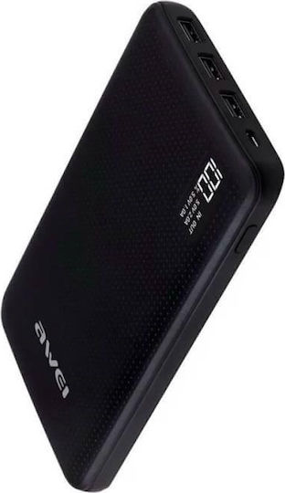 Awei P56K Power Bank 30000mAh with 3 USB-A Ports Black view 2