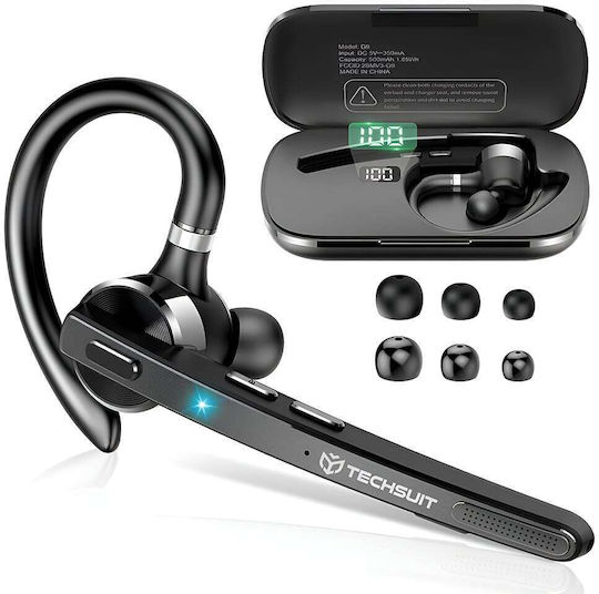 Techsuit TalkZen G9 In-ear Bluetooth Handsfree Earphone with Charging Case Black view 1