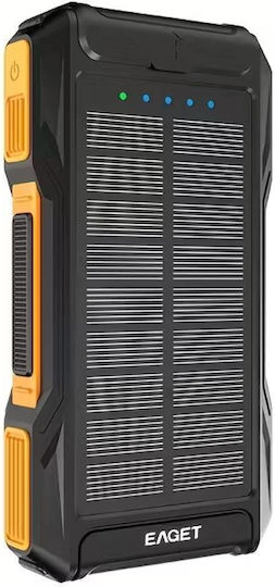Solar Power Bank 10000mAh with 2 USB-C Ports Orange view 1
