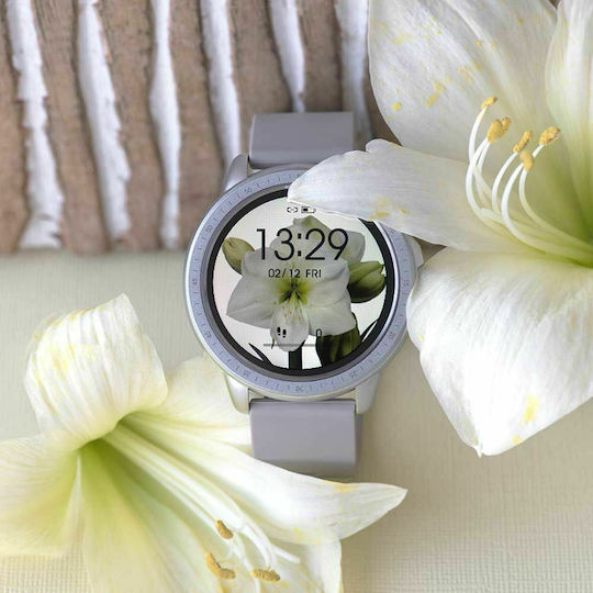 Oozoo Q00313 45mm Smartwatch with Heart Rate Monitor (Silver) view 4